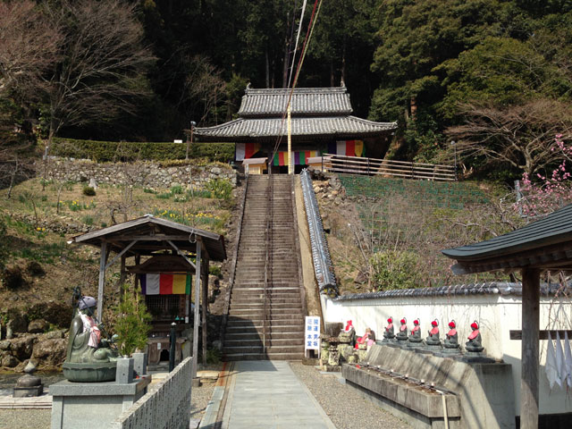 徳島・平等寺（弘法の霊水と本堂への階段）