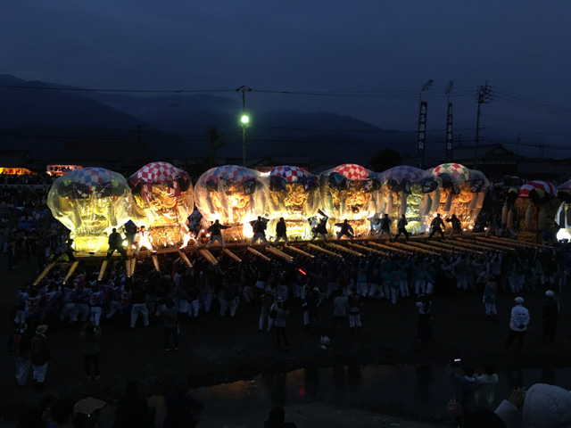 飯積神社前・太鼓台かきくらべ（2019年10月17日）