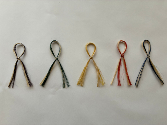 国産大麻（精麻）アクセサリー《リボン風》京都・山川製