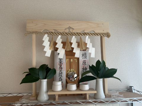 国産大麻（精麻）・しめ縄（神棚への設置例）
